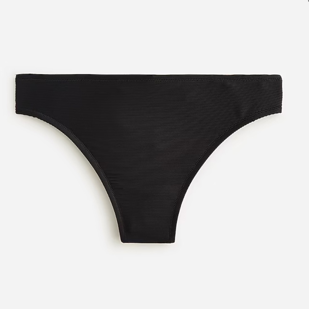 J. Crew black ribbed high-rise cheeky bikini bottom | NWT | XS